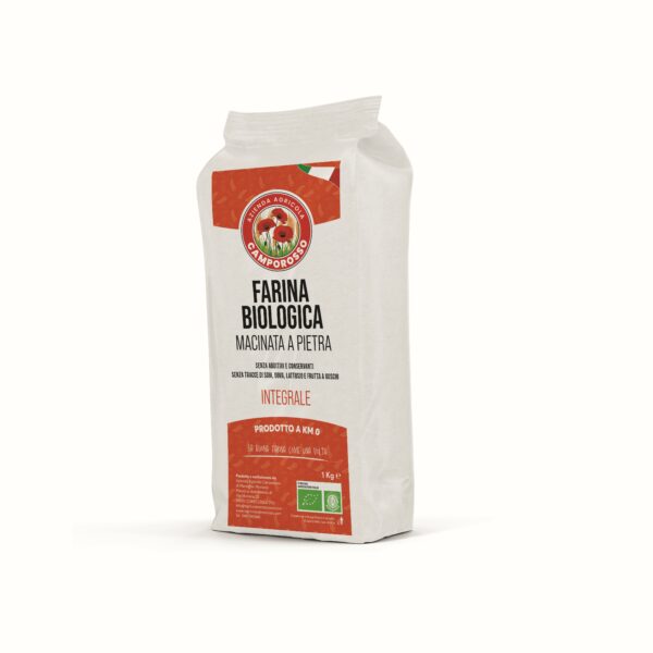 Farina Biologica di Grano Tenero Integrale Macinata a Pietra