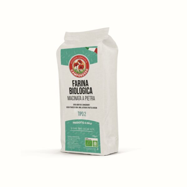 Farina Biologica di Grano Tenero Tipo 2 Macinata a Pietra